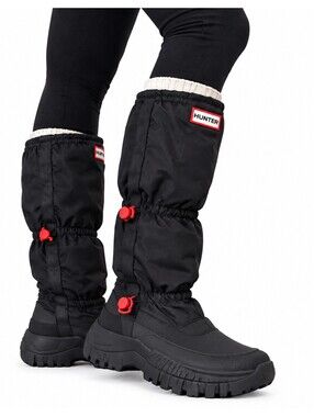 Hunter Wanderer Tall Slouch Snow Boots Women US 7 EU 38 Black NWT